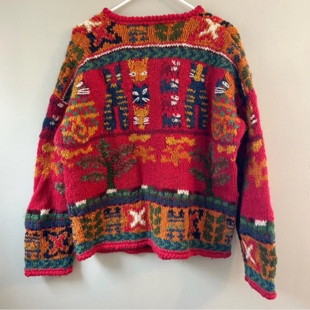 Vintage Express Cat Cardigan Sweater - Picture 2 of 9